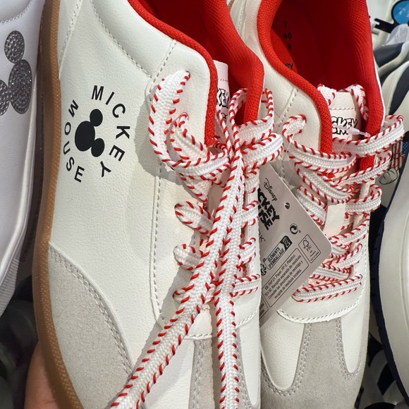 Disney Shoes - Disney Women White and Red Mickey Mouse Lace-Up Sneakers